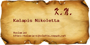 Kalapis Nikoletta névjegykártya